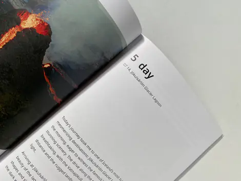 A page from the Land of Fire and Ice travel diary