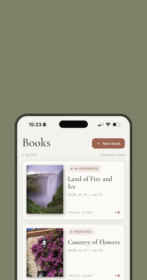 Your books list in the Kikōbook app